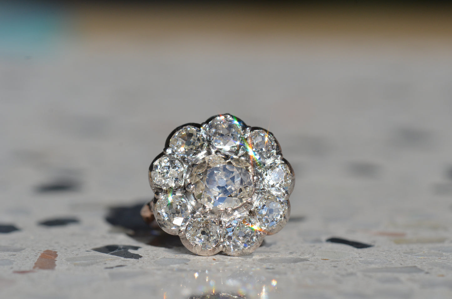 Outstanding Antique Cluster Ring