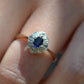 Dainty Vintage Sapphire Halo Ring