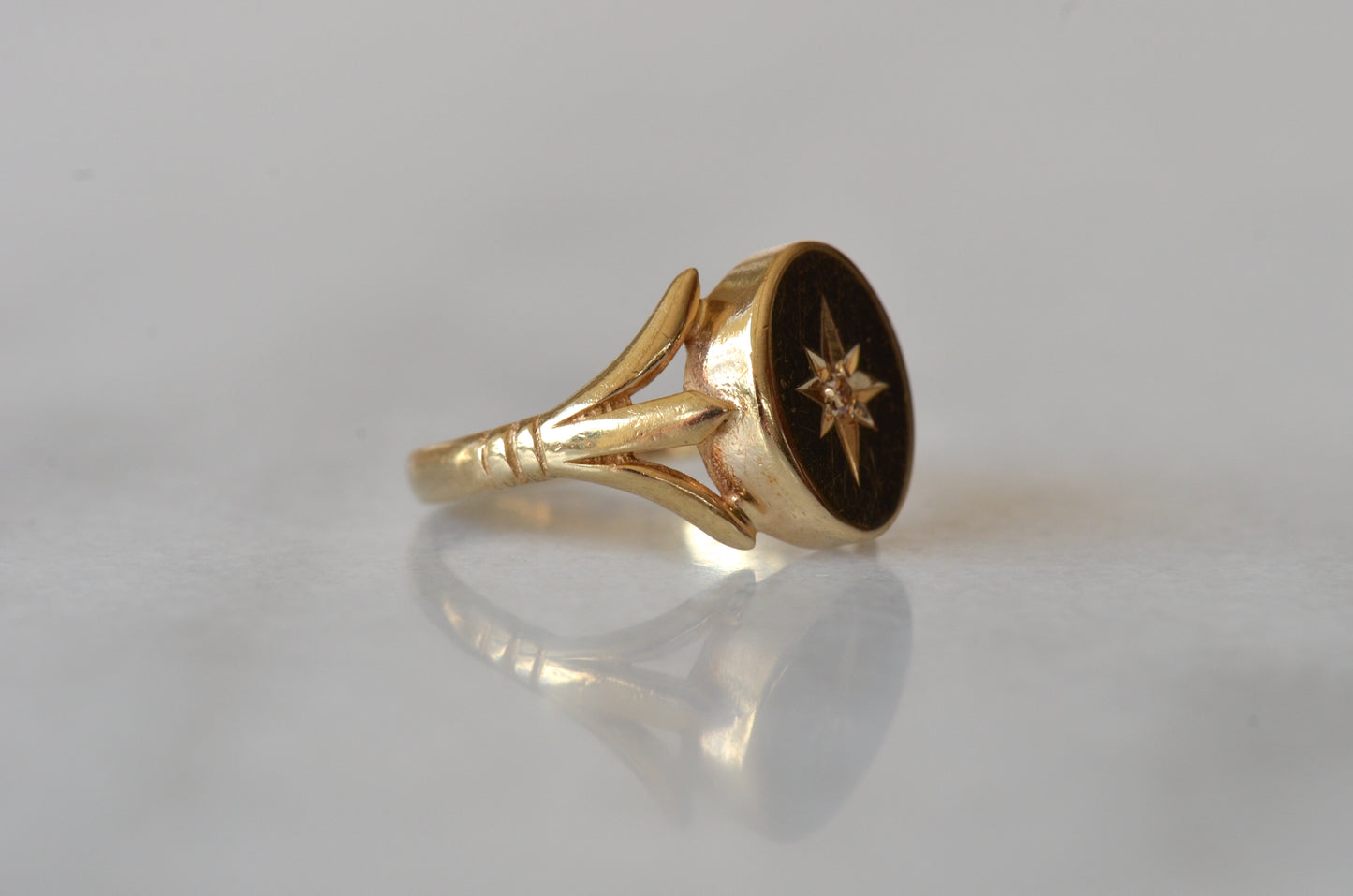 Bold Vintage Diamond Signet Ring