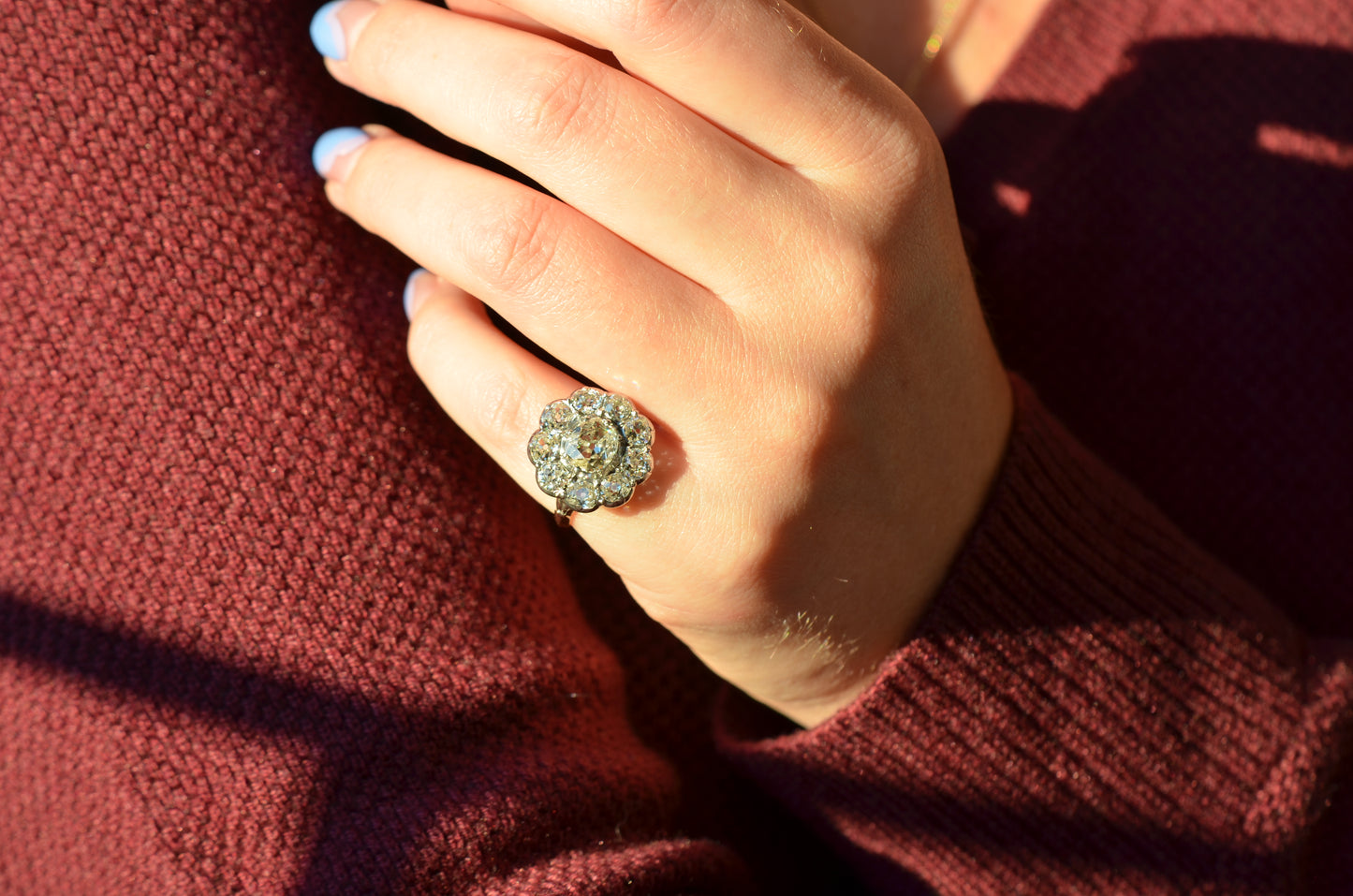 Outstanding Antique Cluster Ring