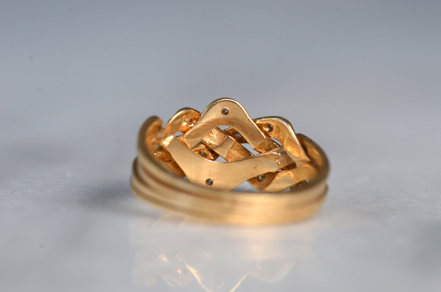 Diamond Studded Vintage Puzzle Ring
