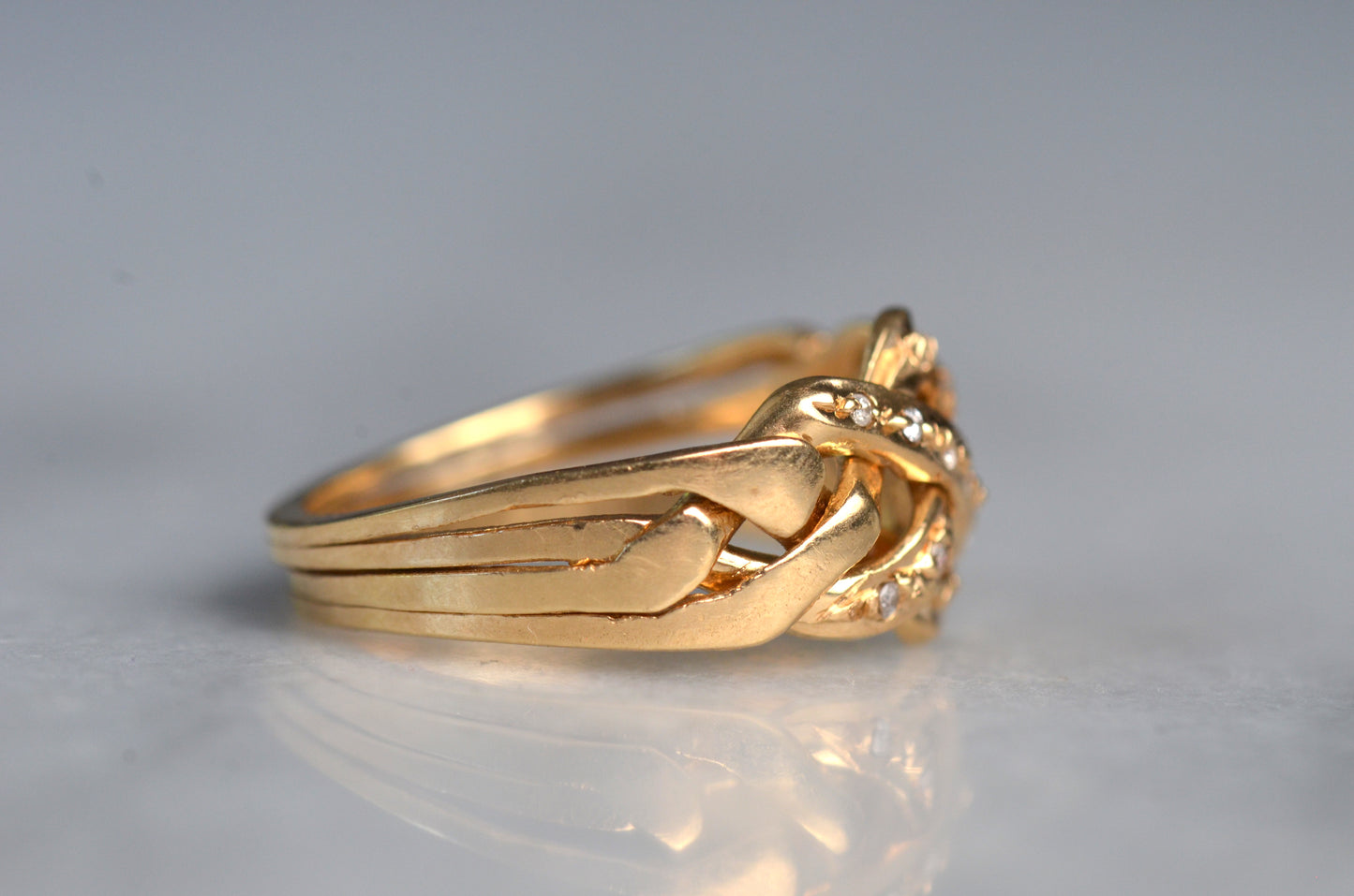 Diamond Studded Vintage Puzzle Ring