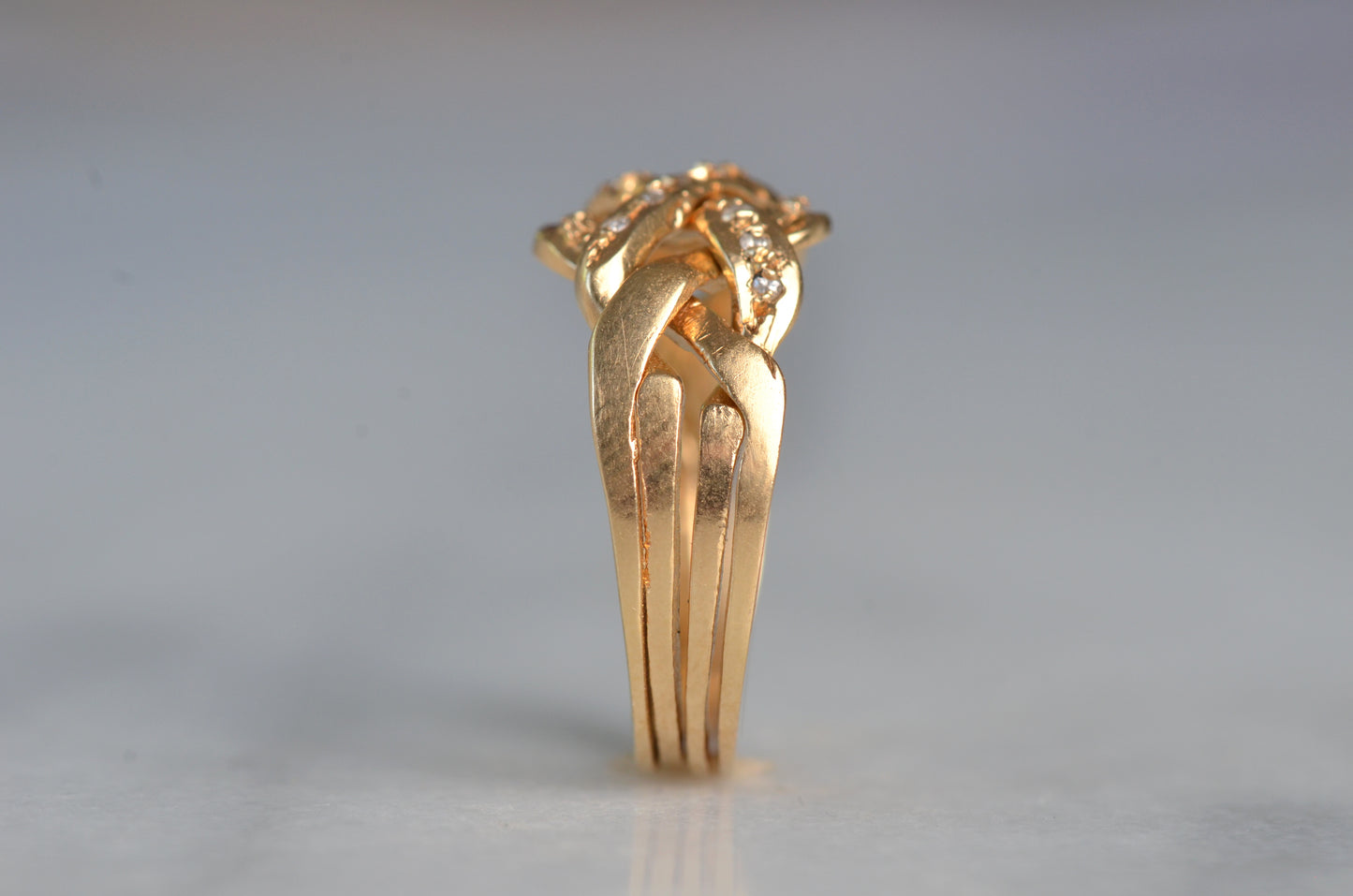 Diamond Studded Vintage Puzzle Ring