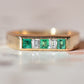 Petite Vintage Emerald and Diamond Channel Ring