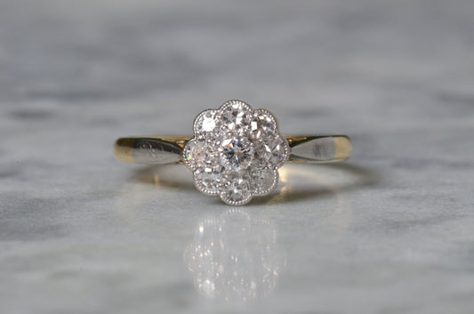 Charismatic Vintage Diamond Daisy Ring