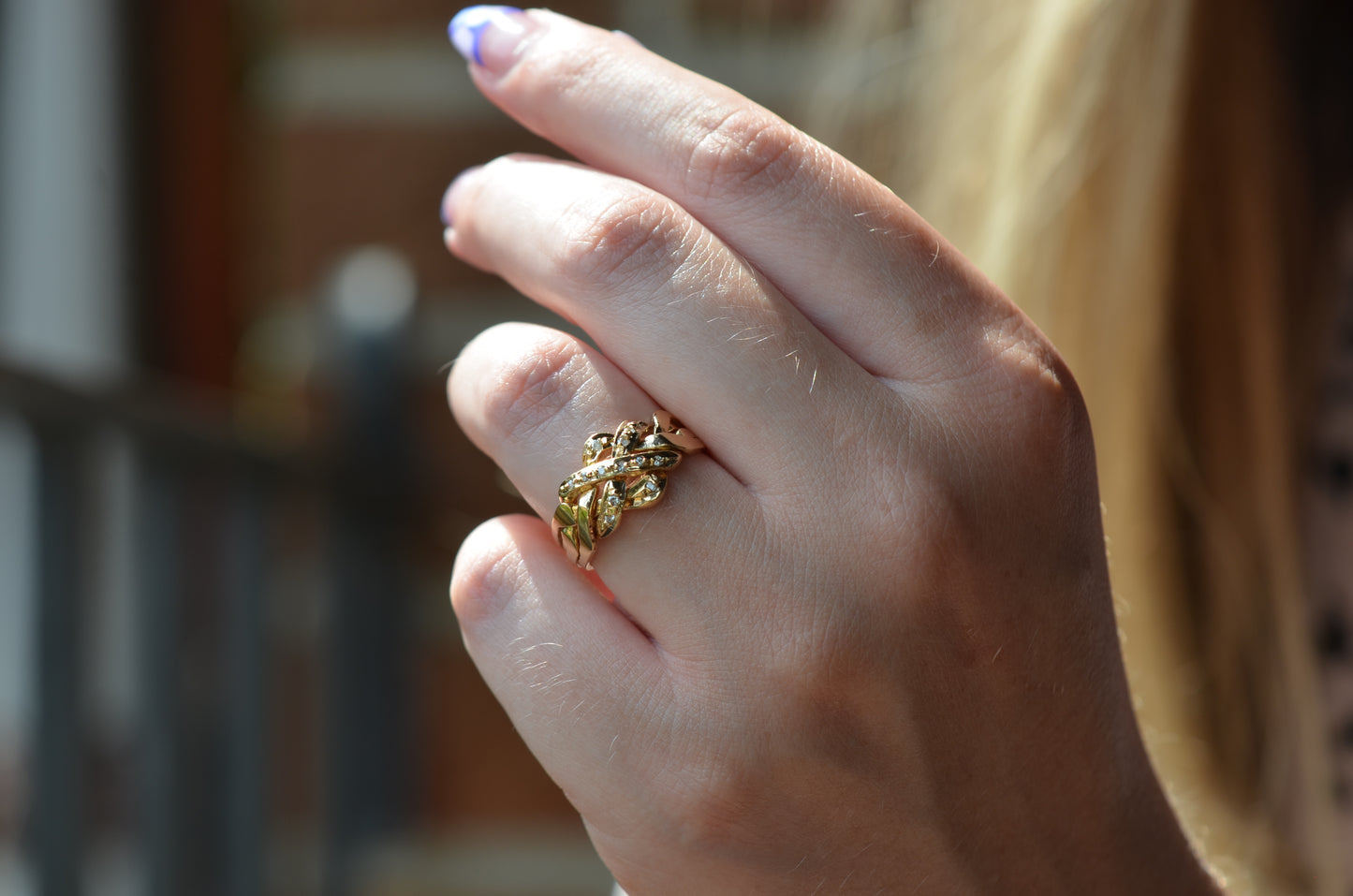 Diamond Studded Vintage Puzzle Ring