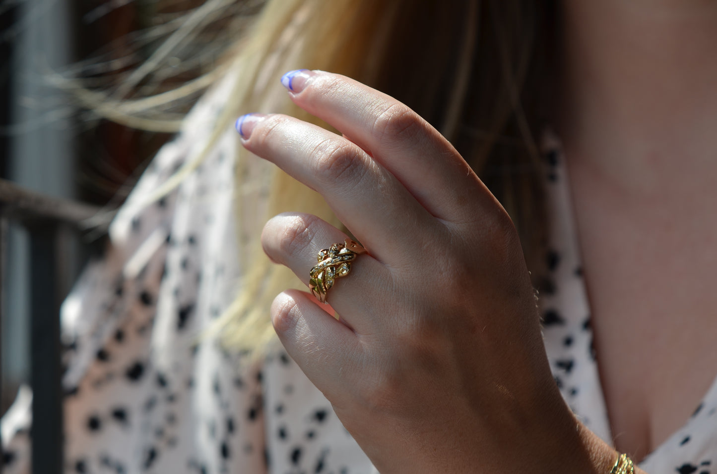 Diamond Studded Vintage Puzzle Ring