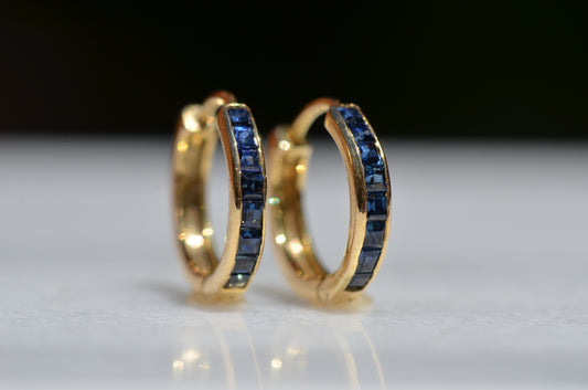 Classic Estate Sapphire Huggies