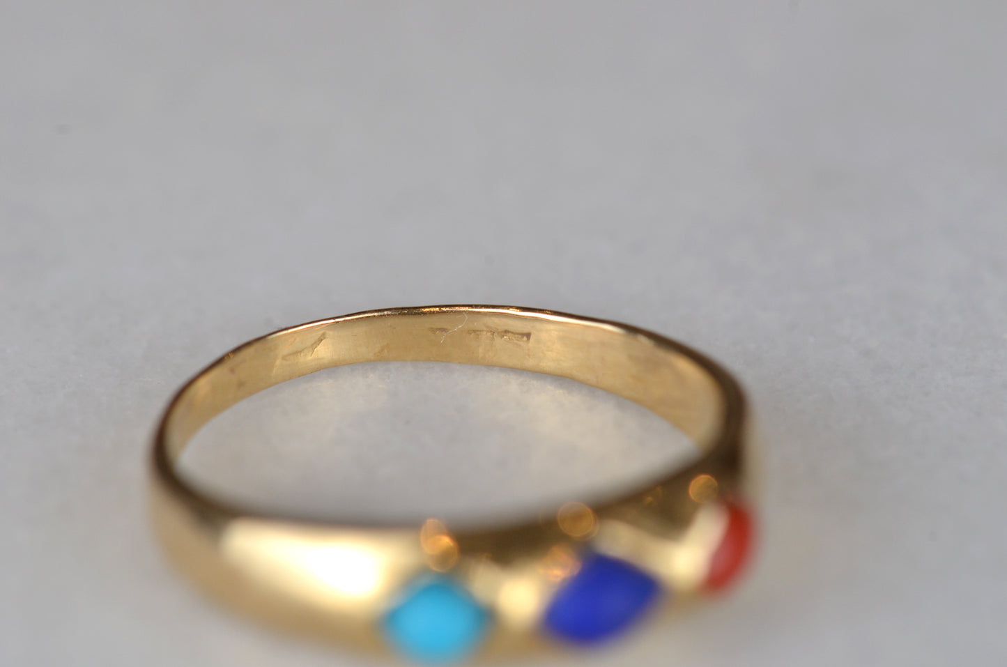Antique-Inspired Lapis, Turquoise, and Carnelian Ring