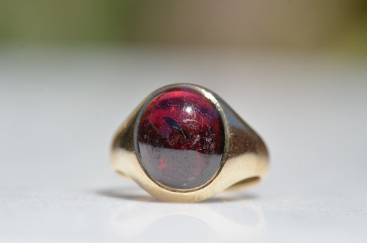 Dramatic Mid Century Garnet Ring