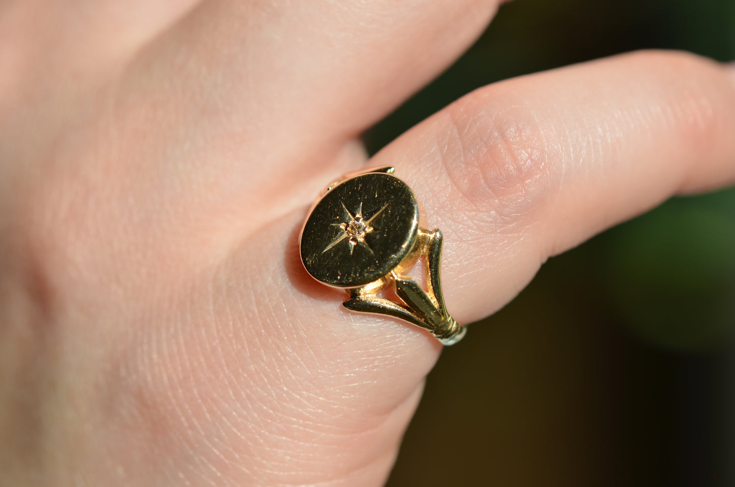 Bold Vintage Diamond Signet Ring