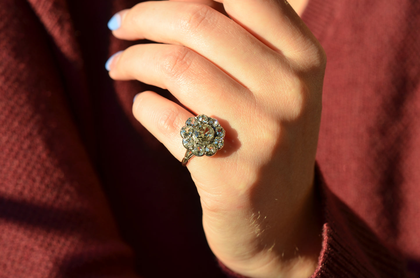 Outstanding Antique Cluster Ring