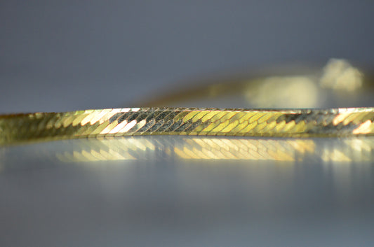 Vintage Liquid Gold Herringbone Bracelet
