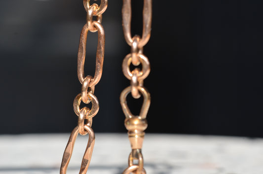 Rosy Antique Rolled Gold Trombone Bracelet