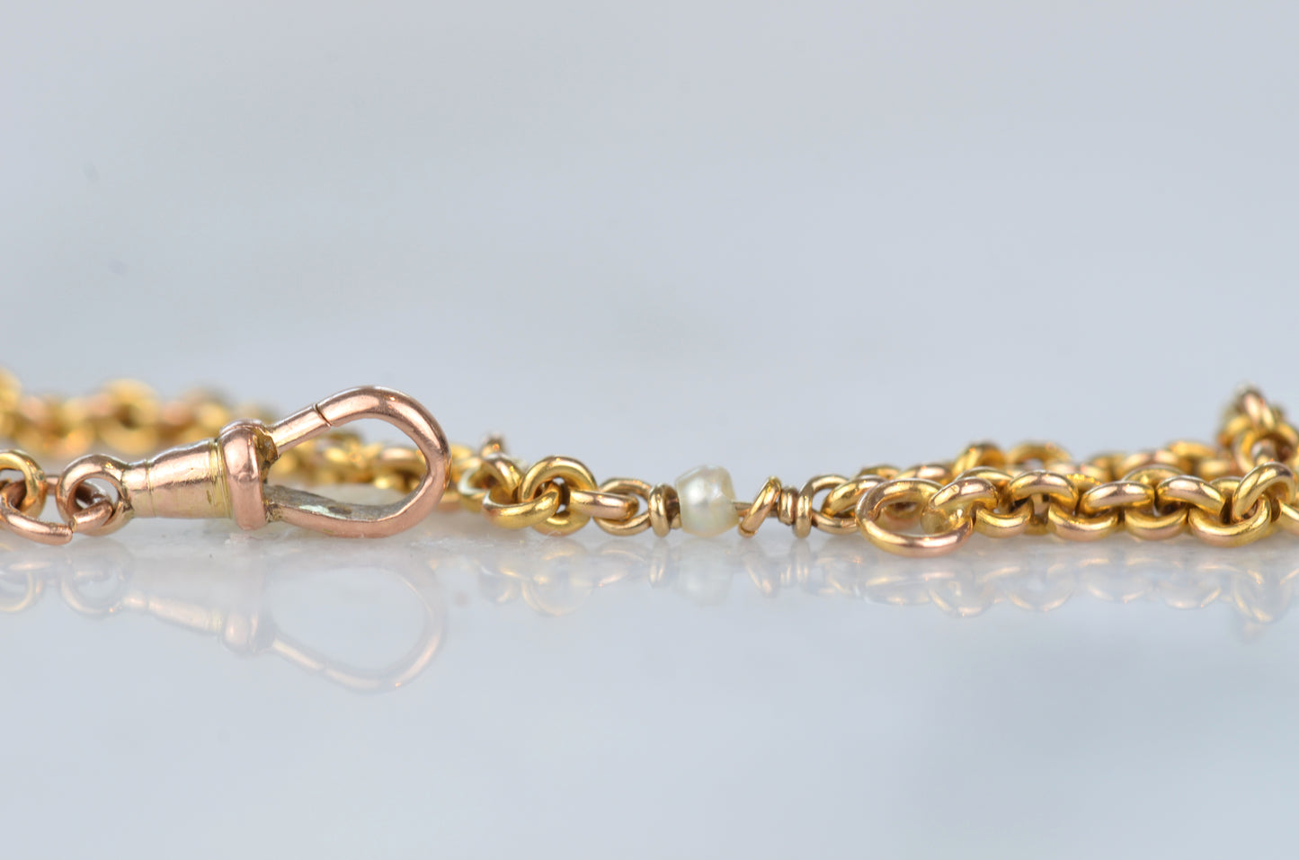 Elegant Antique Pearl and Belcher Bracelet