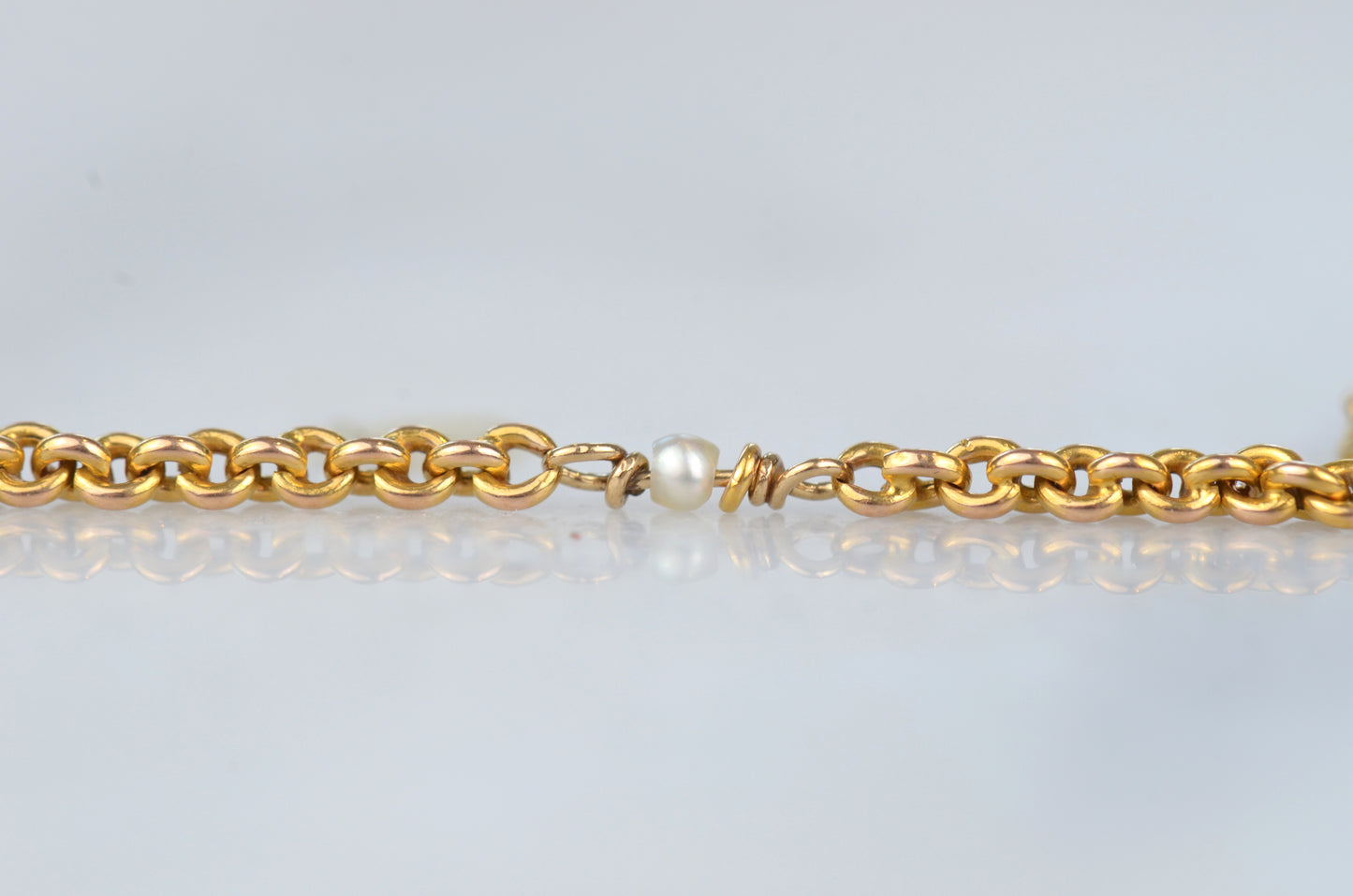 Elegant Antique Pearl and Belcher Bracelet