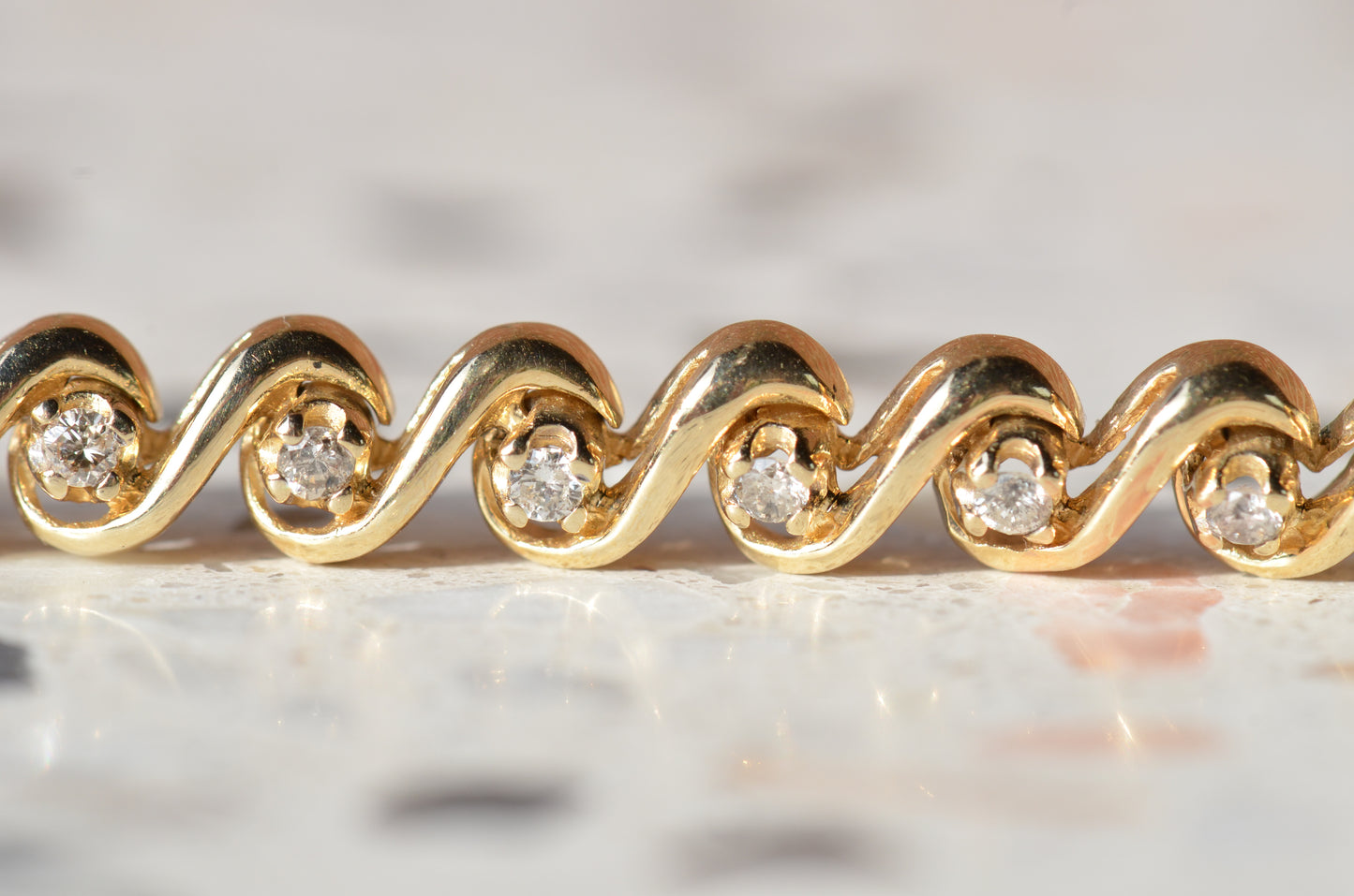 Dynamic Swirling Estate Diamond Bracelet