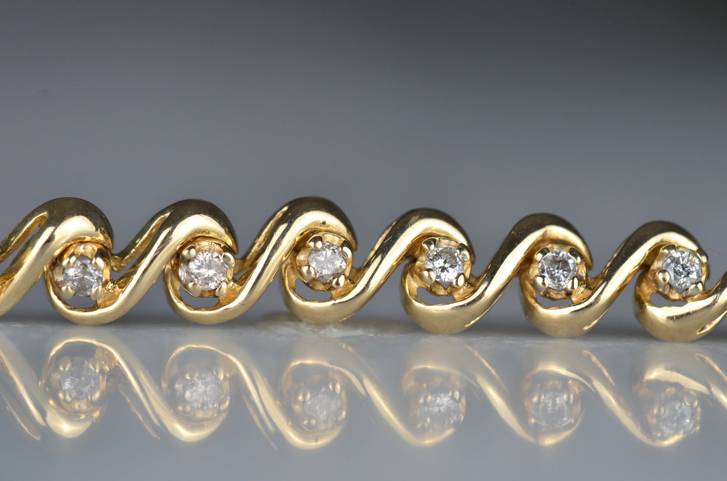 Dynamic Swirling Estate Diamond Bracelet