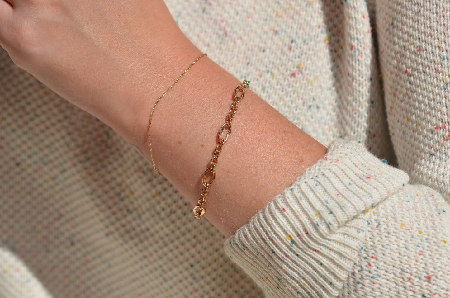 Rosy Antique-Inspired Fancy Link Bracelet