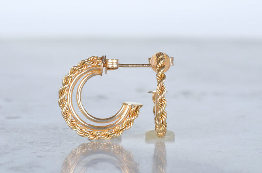 Twisted Rope Gold Estate Hoops
