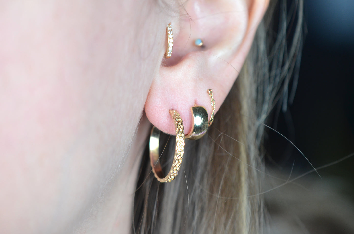 Braided Gold Estate Hoops