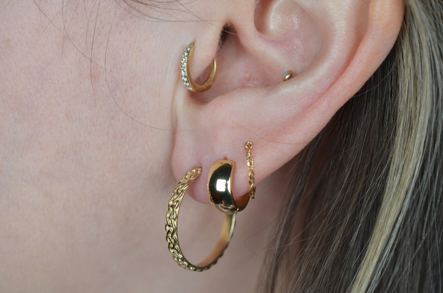 Braided Gold Estate Hoops