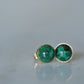Vibrant Faux-Malachite Button Studs