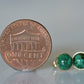 Vibrant Faux-Malachite Button Studs