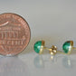 Vibrant Faux-Malachite Button Studs