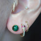 Vibrant Faux-Malachite Button Studs