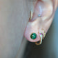Vibrant Faux-Malachite Button Studs