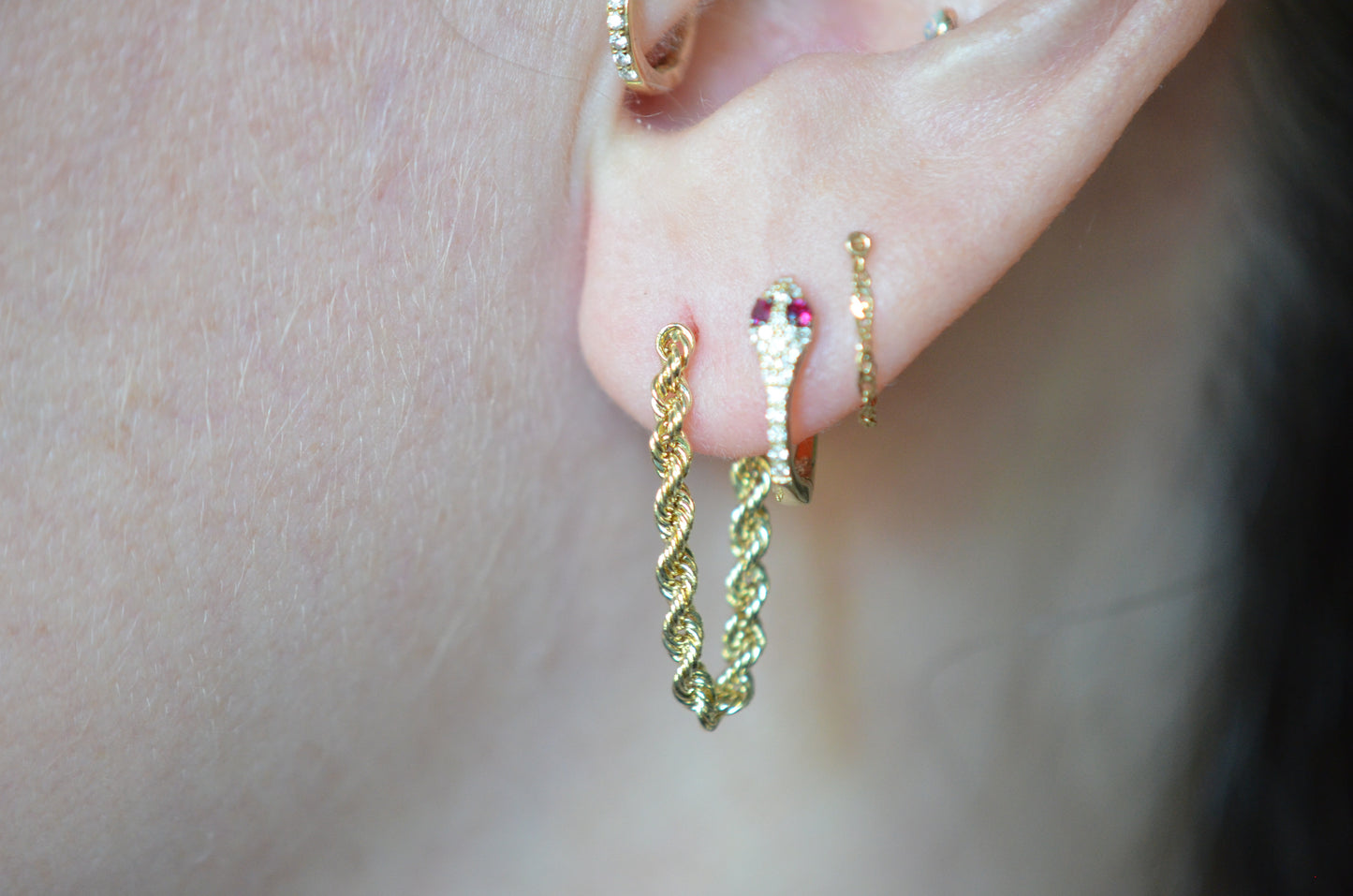 Slinky Estate Rope Chain Earrings