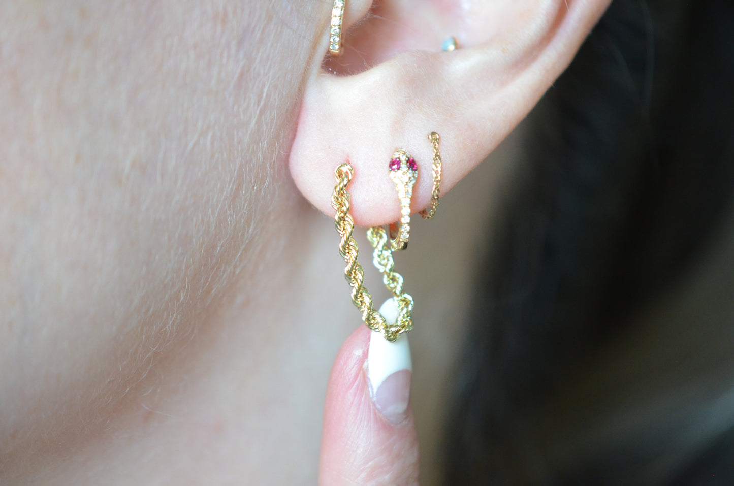 Slinky Estate Rope Chain Earrings