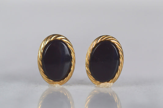 Bold Vintage Onyx Studs