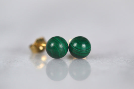 Verdant Vintage Malachite Studs
