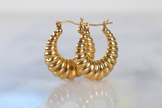 Glam Vintage Shrimp Hoops