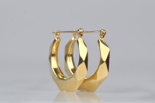 Perfect Vintage Faceted Hoops