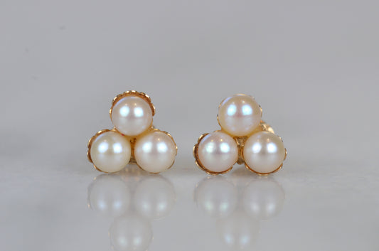 Bubbly Vintage Pearl Trilogy Studs