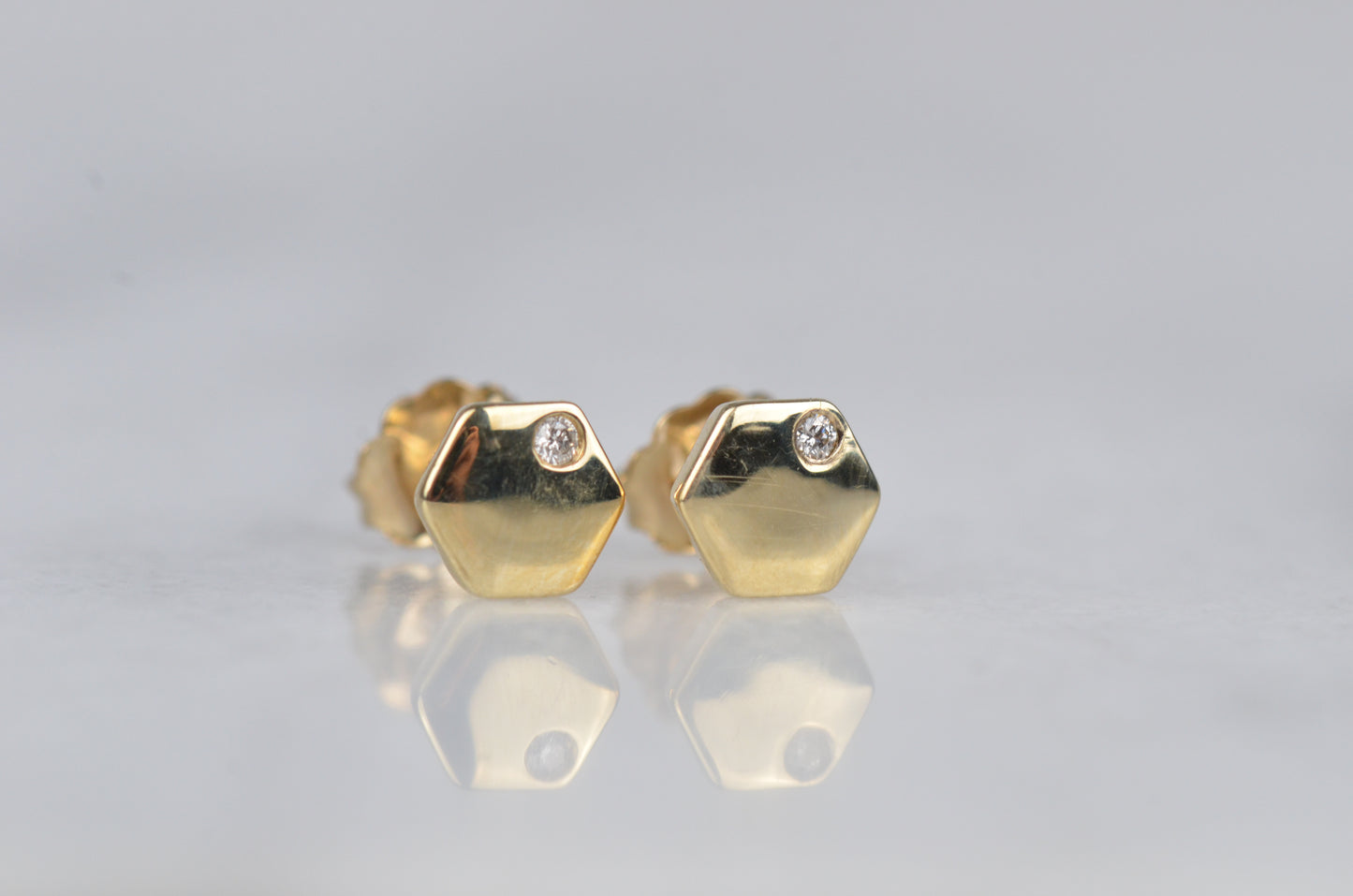 Estate Geometric Diamond Plate Studs