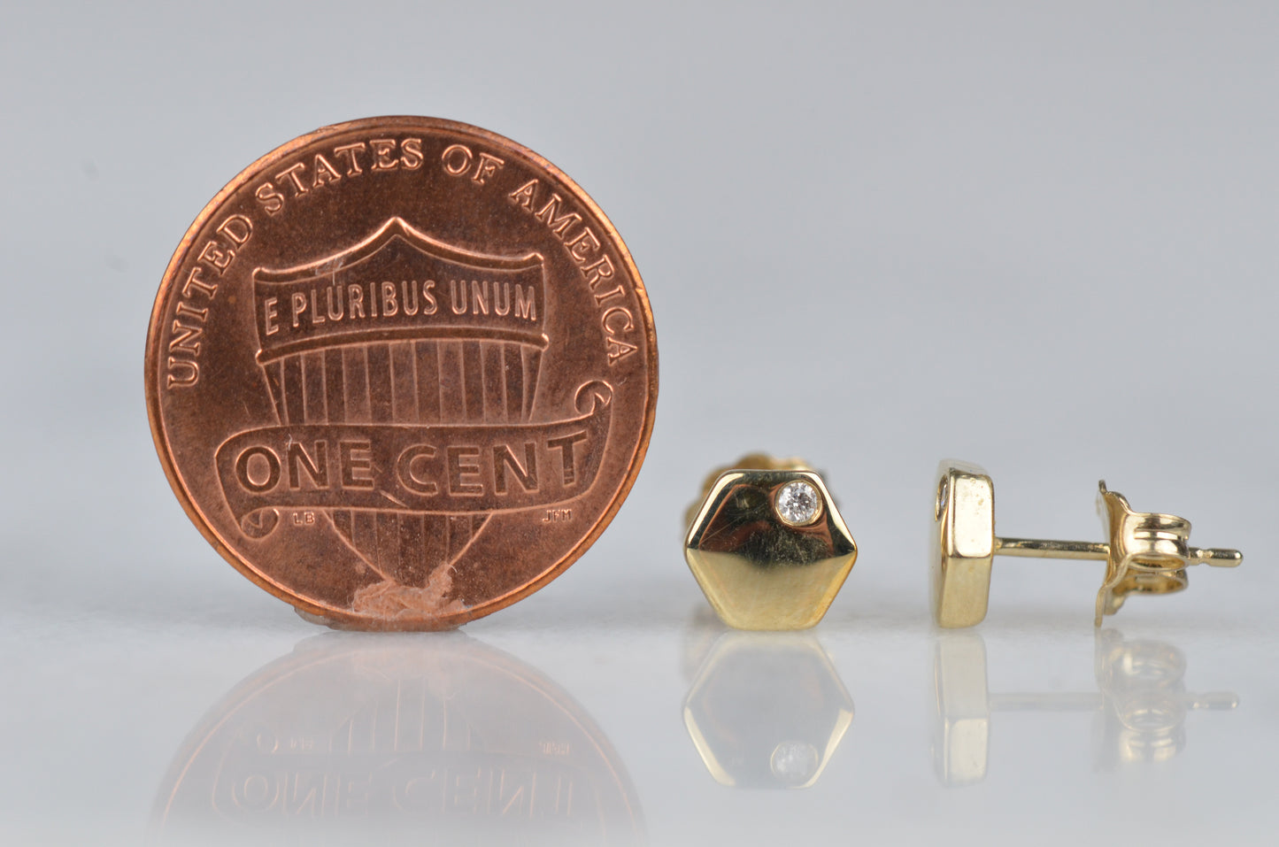 Estate Geometric Diamond Plate Studs