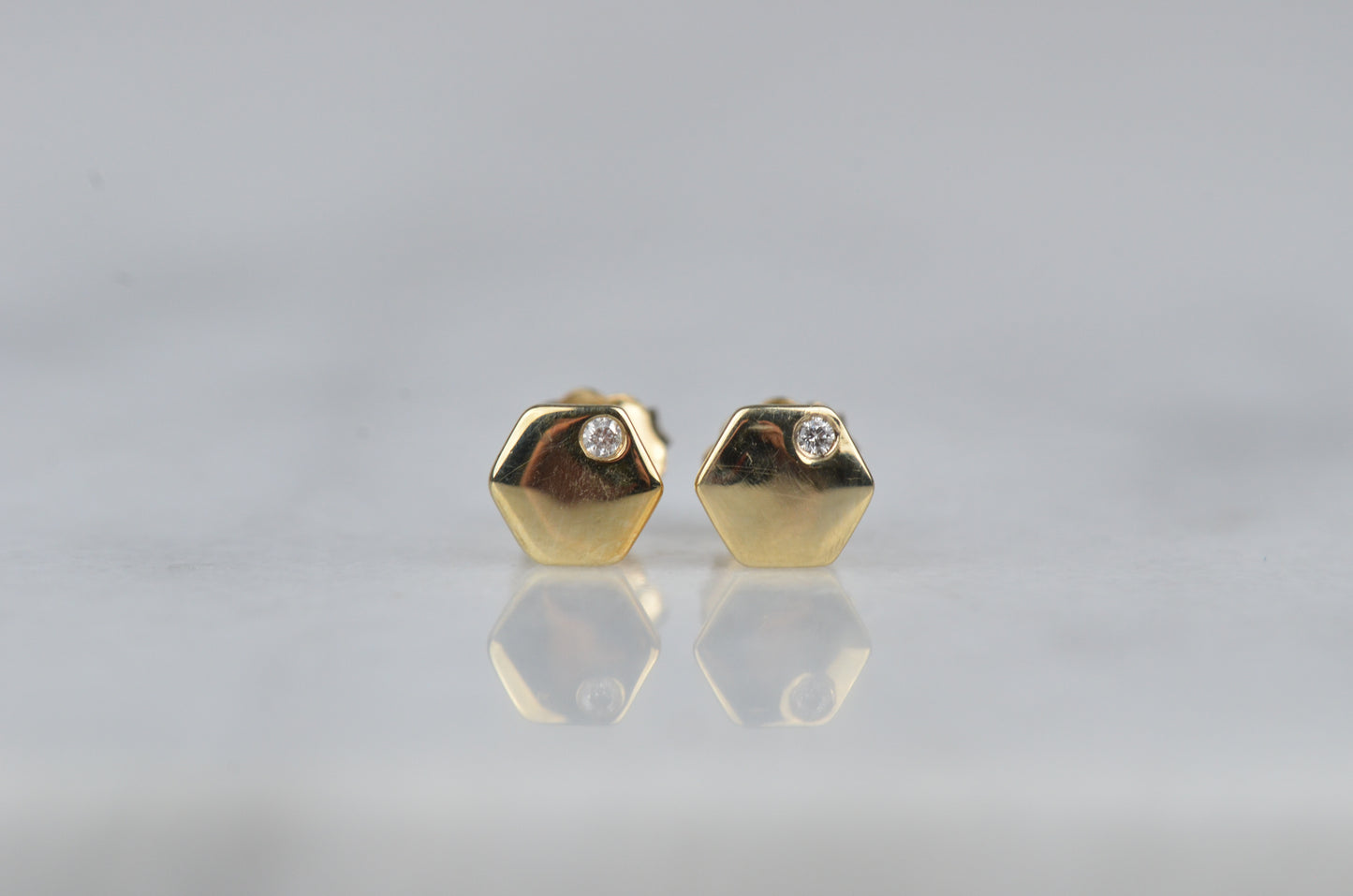 Estate Geometric Diamond Plate Studs