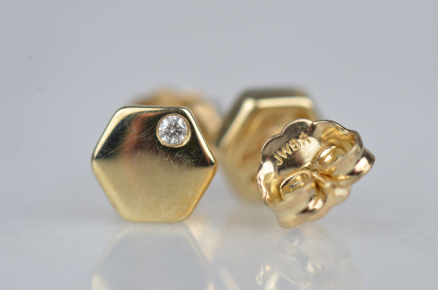 Estate Geometric Diamond Plate Studs