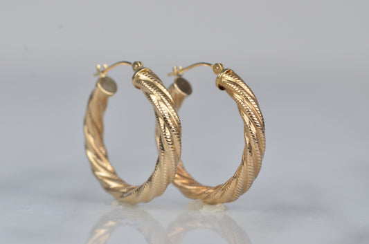 Twisted Milgrain Vintage Hoops
