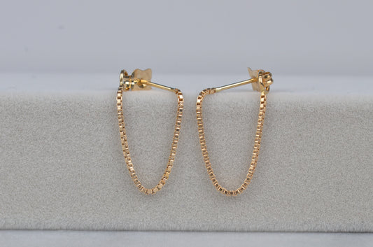 Sexy Estate Box Chain Hoops