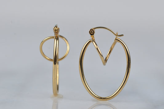 Swirling Vintage Double Hoops