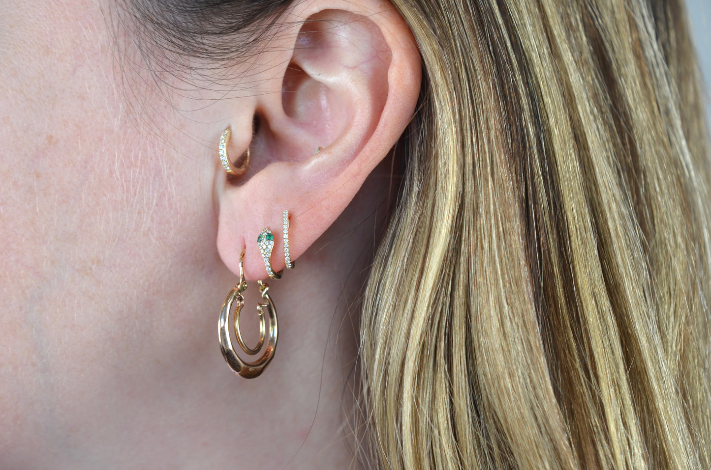 Playful Vintage Double Hoops