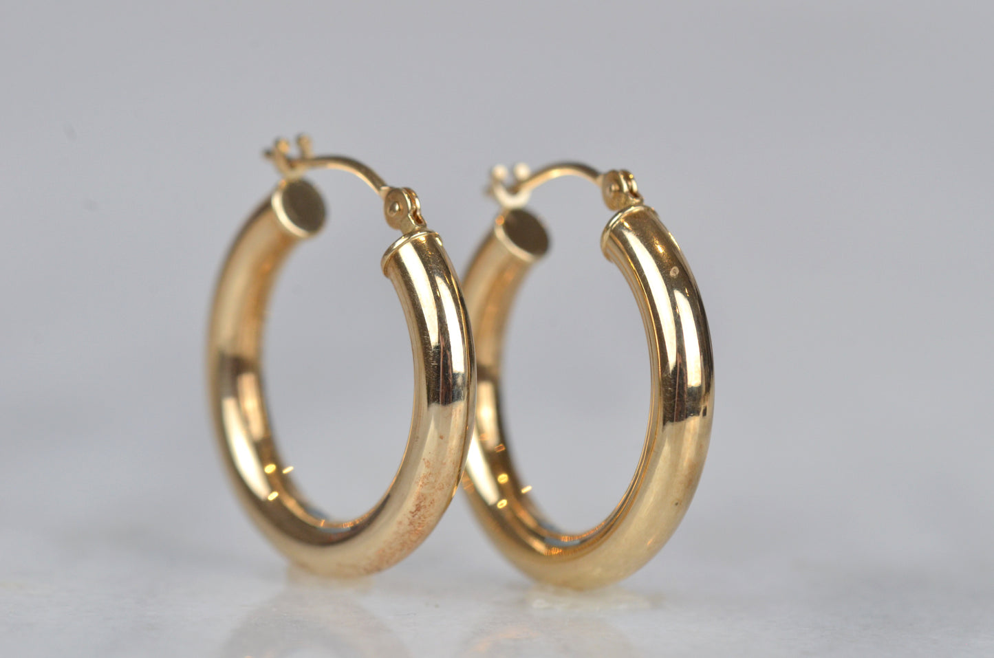 Classic Estate Gold Tube Hoops