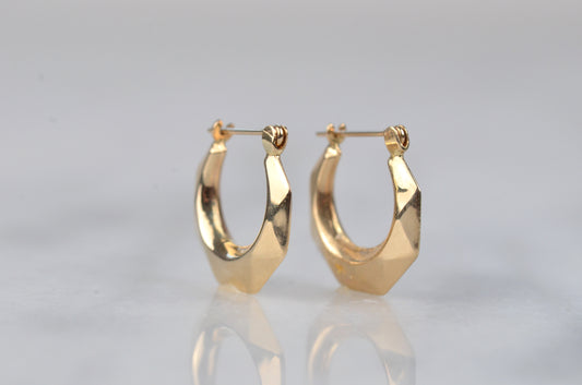Sexy Facetted Gold Hoops