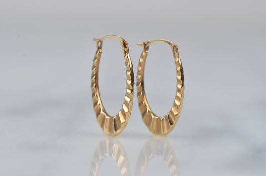 Sleek Ruffled Vintage Hoops