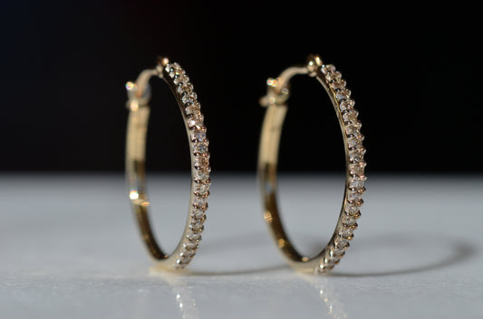 Classic Estate Diamond Hoops